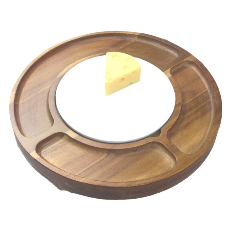 Tabla de queso de madera de acacia con cuchillos tabla de frutas tabla de mármol set de herramientas