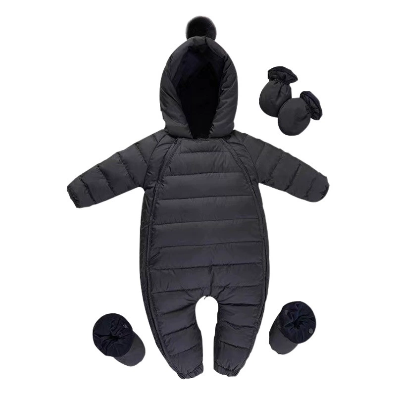 Детский Пуховый комбинезон для мальчиков и девочек, детский зимний костюм, утолщенный домашний альпинистский костюм, зимний костюм 0-1-2, детский Холдинг