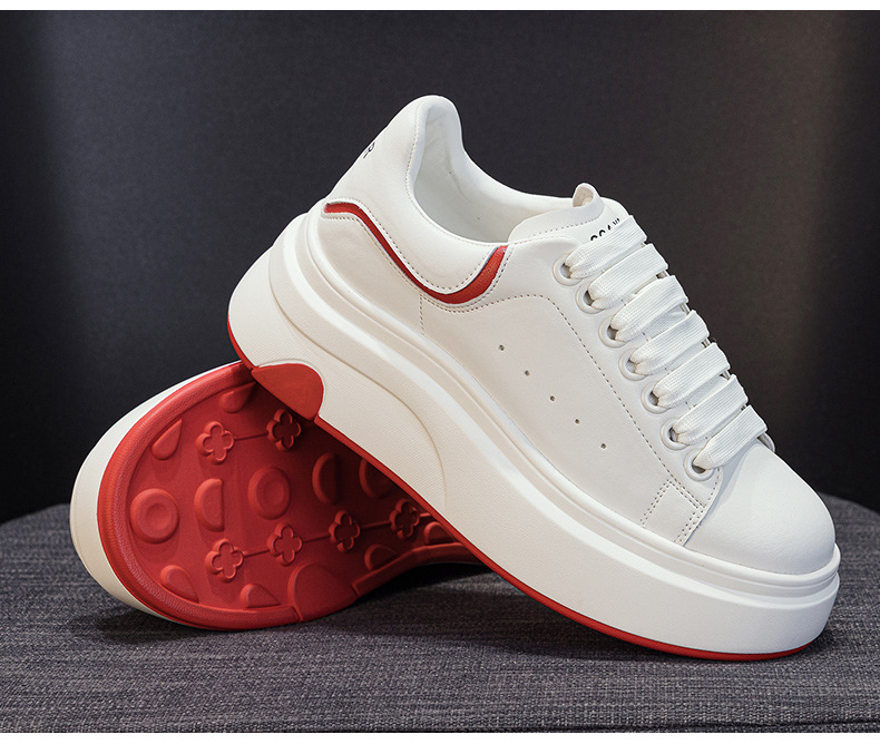 Giày sneaker nữ đế dày thời trang mùa xuân 2026 thiết kế cá tính tăng chiều cao — M2708 màu xám, M2708 màu đỏ, M2708 màu đen chi tiết 12