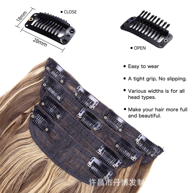 国境を越えた貿易ヨーロッパとアメリカのウィッグ 4 ピース水の波紋ヘアエクステンション自然に見えない模擬化学繊維巻き毛ウィッグ|undefined