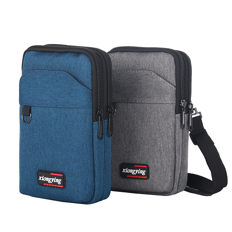 New men's mobile phone bag casual wear belt waist bag diagonal 7 inch mobile phone waist bag multi-function shoulder bag wholesale