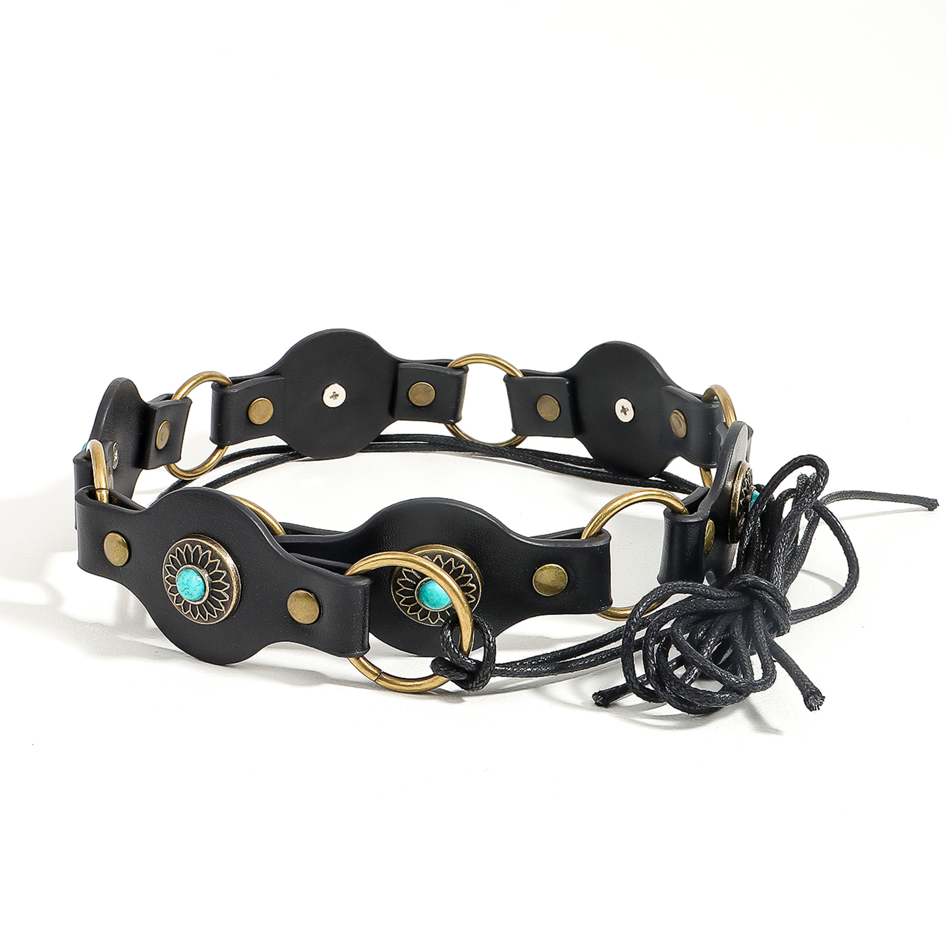 108g Weight Belt Classification 1 Piece Quantity Travel, Daily Occasion Pu Leather, Alloy Material Solid Color Pattern Women's Gender Plating Design Retro, Ethnic Style, Bohemian Style Retro Ethnic Style Bohemian Solid Color Pu Leather Alloy Plating Women's Leather Belts 2