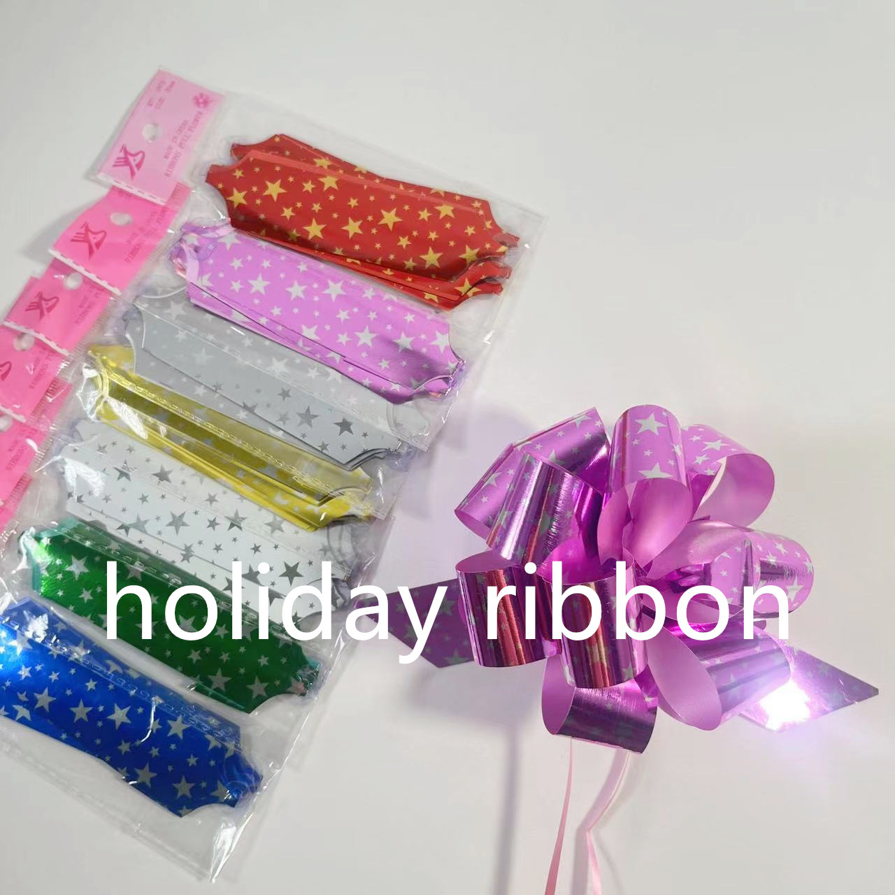 Navidad personalizada caja de regalo de fiestas decoración de flores de mano bola de patrón de estrella de cinta de color esférica de mano