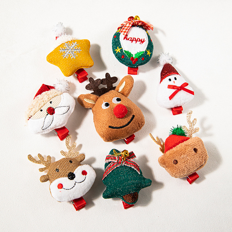 Decoraciones de Navidad nueva cornete alces de dibujos animados horquilla accesorios para el cabello horquilla de felpa clip de clip lateral tocado clip