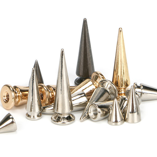 Manufacturer wholesale spike alloy punk rivets horns devil horns bullet cone base shoe bag clothing diy