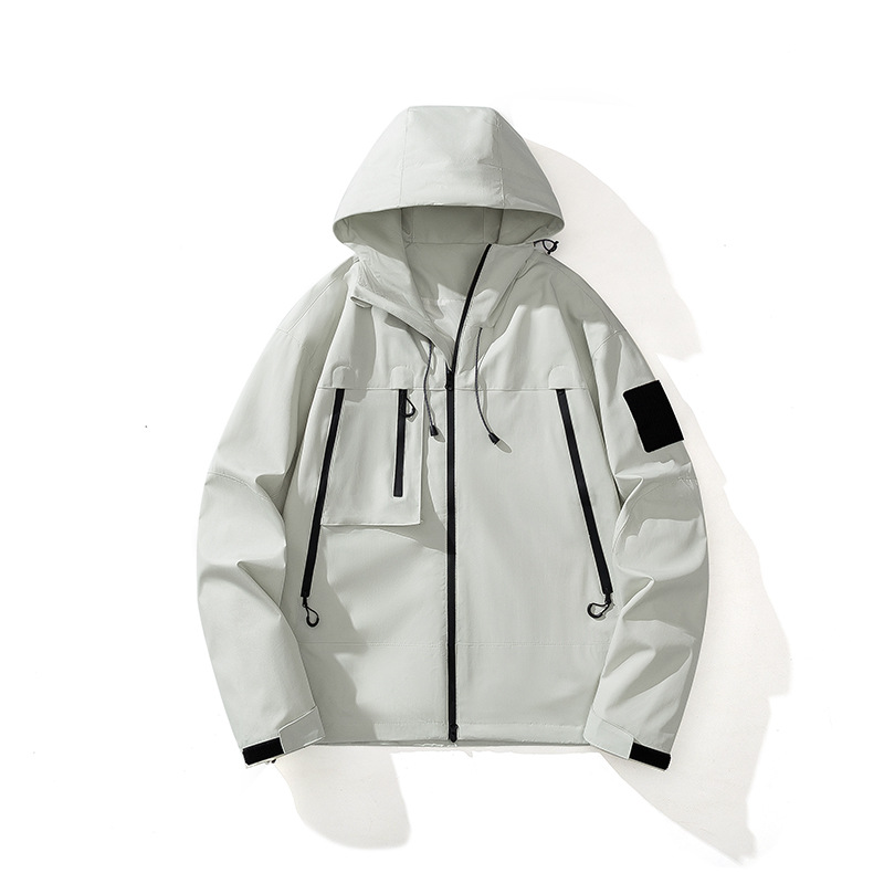 Chaqueta al aire libre transfronteriza hombre a prueba de viento impermeable montaña trajes de asalto herramientas pareja de comercio exterior pesca montaña chaqueta con sombrero