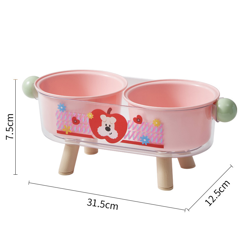 Tazón de mascotas de alto valor facial, alimentador de gatos antideslizante, antifolque, tazón de gato, tazón de acero inoxidable, tazón de perro de gran capacidad, tazón doble