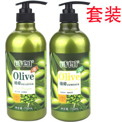 Po Shuang Olive Smooth Dandruff Shampoo 750ML + Olive Moisturizing Toner 750ml Set