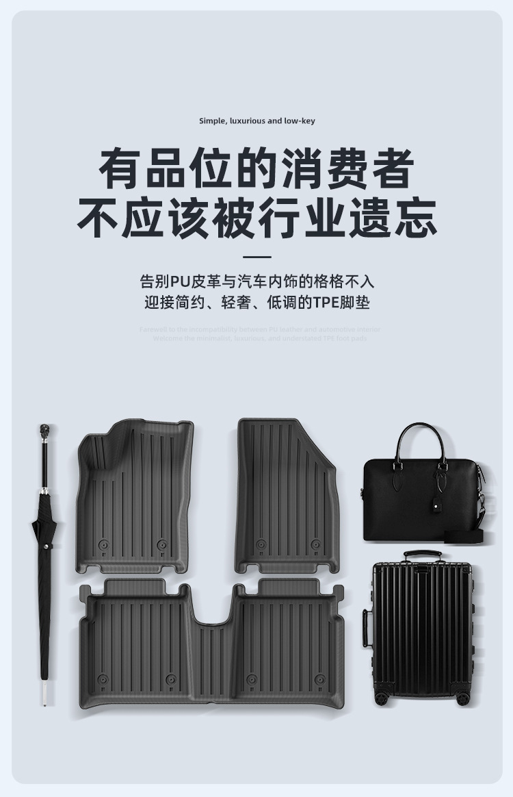 Suitable for BMW iX3 right-hand drive, TPE full-coverage all-weather wear-resistant, dirt-resistant, waterproof car floor mat
