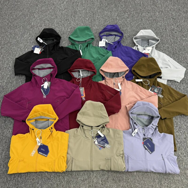 Bird Flat-Style Windproof and Waterproof Outdoor Fleece-Lined Hooded Softshell Ski Jacket Casual Jacket for Men and Women Trendy