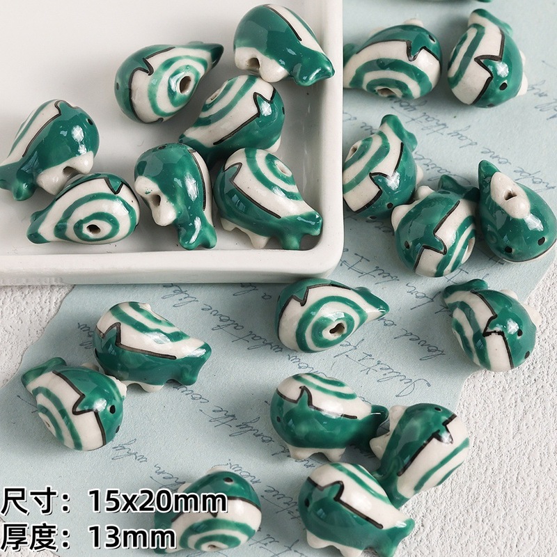クリエイティブ海洋生物シリーズセラミックビーズ diy ブレスレットネックレスルースビーズジュエリーアクセサリーヒトデシェルビーズ|undefined