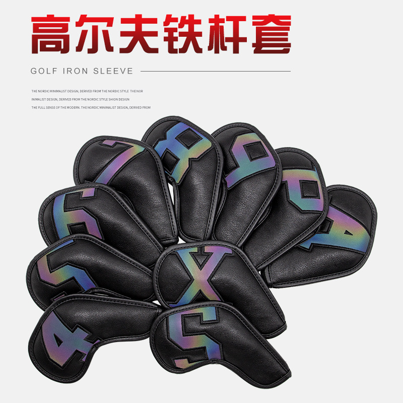Cubierta de varilla de hierro de 10 piezas cubierta de varilla de golf cubierta protectora suministros de golf regalo cubierta de cabeza de varilla al por mayor