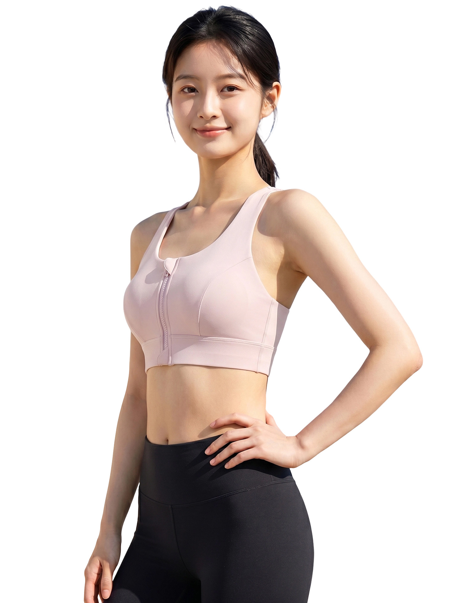 Chuandun-sujetador deportivo con cremallera frontal, a prueba de golpes, de alta intensidad, con copa fija, ropa exterior, chaleco de yoga para fitness