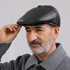 Demi-season hat with hood, keep warm polyurethane cap, for middle age