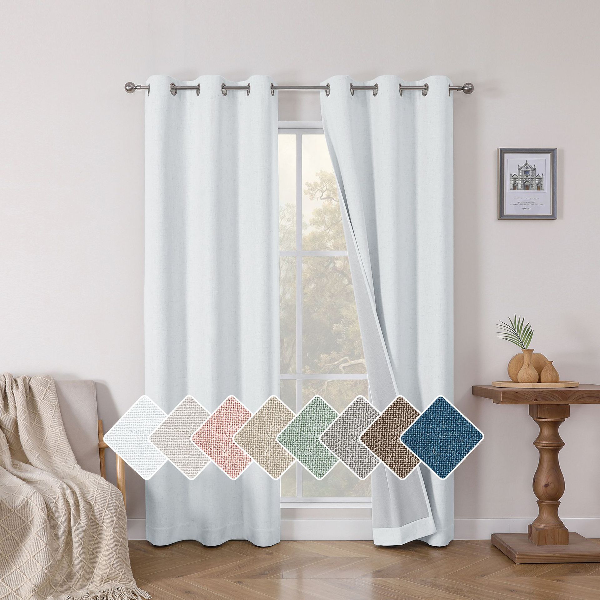 Tende oscuranti con occhielli in tinta unita per la casa_voghion.com
