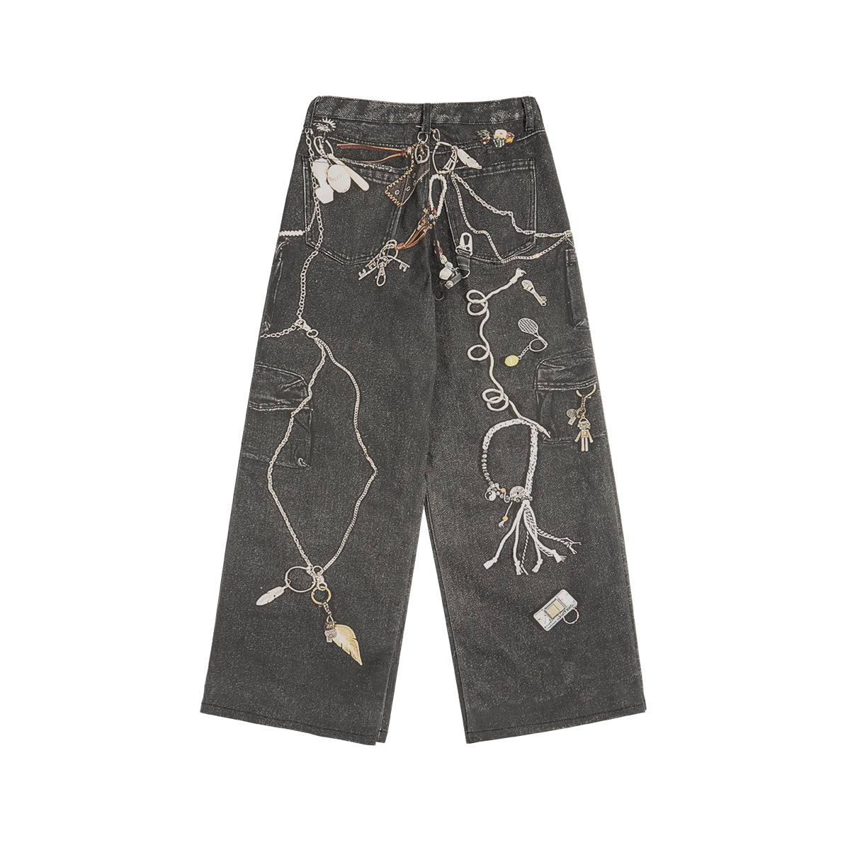 ETAI Hombre| Callejero unisex jeans casuales de alta calidad pesado pantalones de impresión de algodón image 6