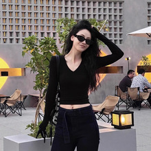 美式秋季长袖t恤女上衣2025新款内搭紧身修身正肩秋冬显瘦打底衫