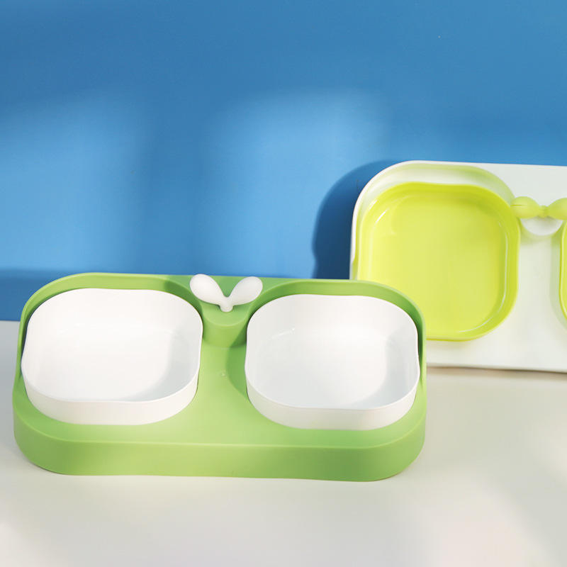 Manufacturer Wholesale New Two-Color Spliced Cat Bowl Pet Diet Bowl Dog Bowl Cat and Dog Drinking Water and Eating Dual-Use