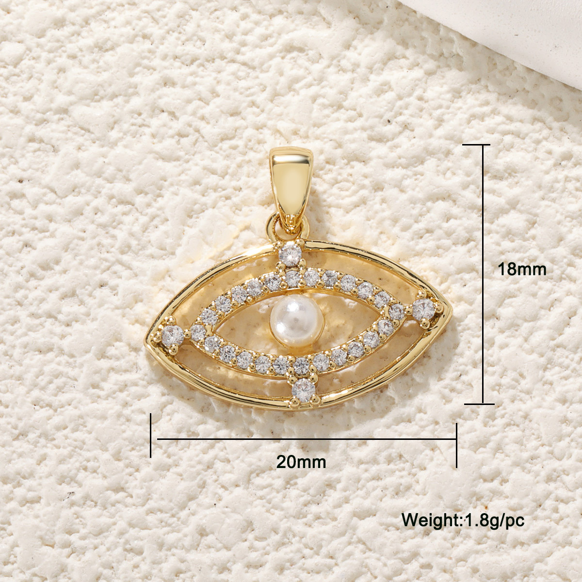 5g Weight Pendant Jewelry Making Type 13.8*18mm Jewelry Making Size Zircon Inlay Material DIY Jewelry Accessories Classification 1 Piece Quantity Copper Material Eye Pattern Enamel, Inlay Design IG Style Style 1 Piece 13.8*18mm Copper Zircon Eye Pendant 3