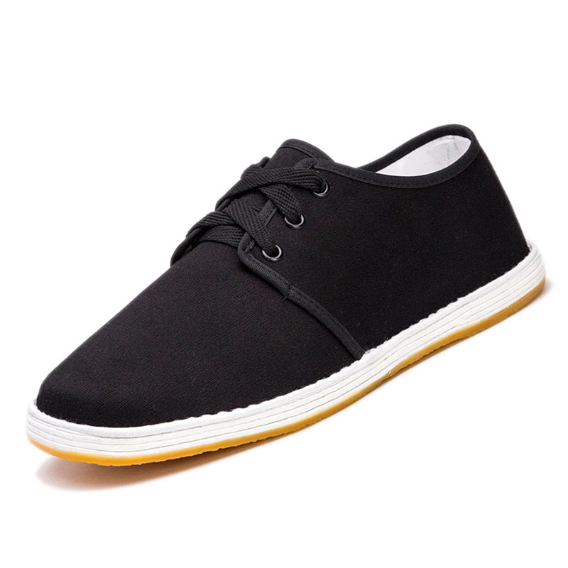 Spring and Autumn Old Beijing Handmade Lasagna Business Casual Black Cloth Shoes Flat Driving Men's Fashion Lace-up Shoes