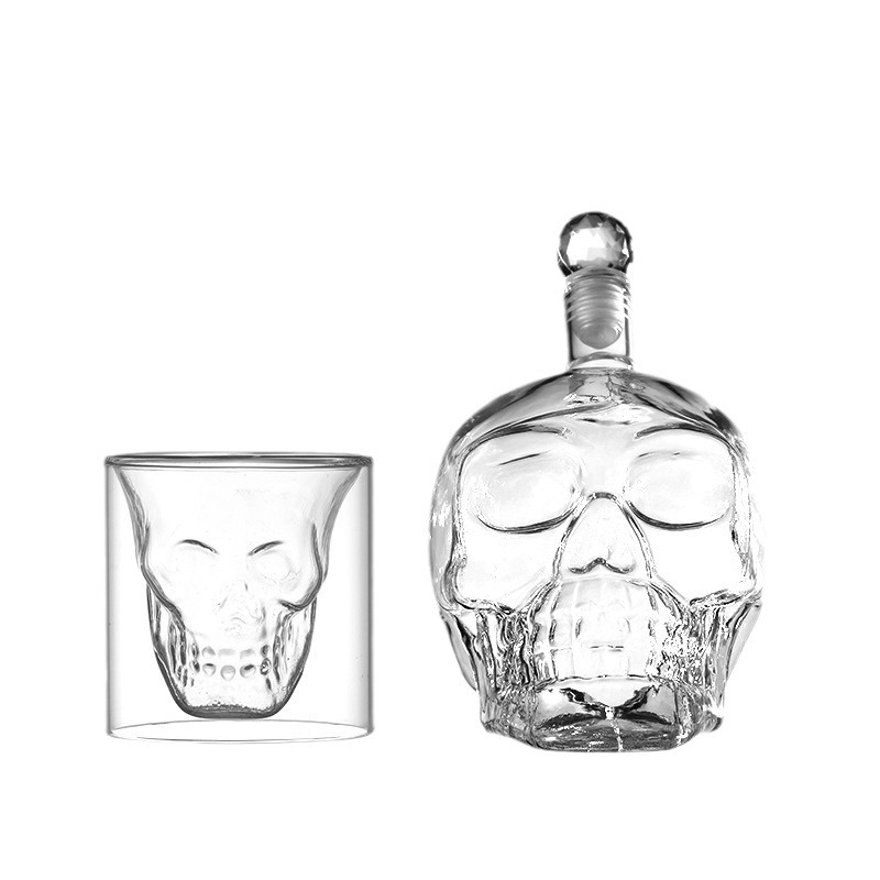 Suministro transfronterizo cráneo hueso botella de vino botella de vodka 350ml550ml1000ml botella de vino decantador