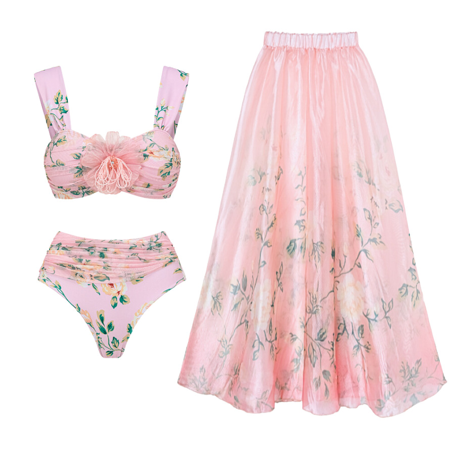 Blumen Bikini Set Mit 3d Kristall Applikationen Für Den Strand_voghion.com