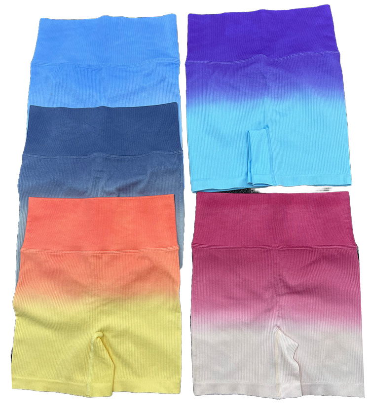 Casual Gradient Color Nylon Halter Neck Active Sets T-shirt Leggings display picture 32