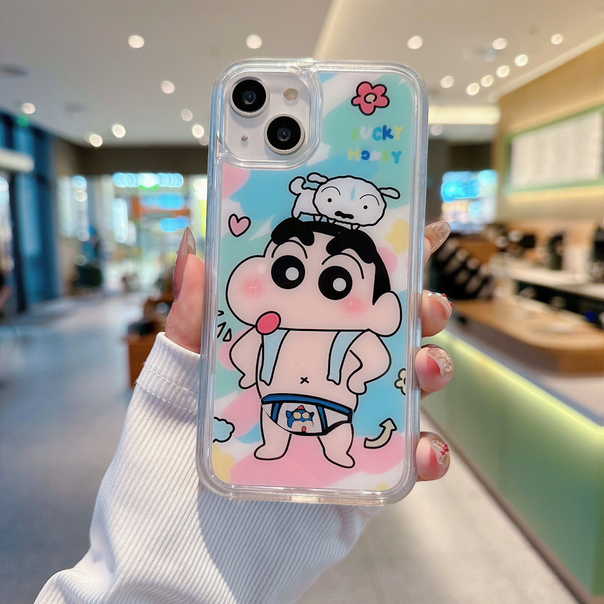 流動內褲蠟筆小新iPhone14/13適用12/11蘋果15PROMAX手機殼防摔套