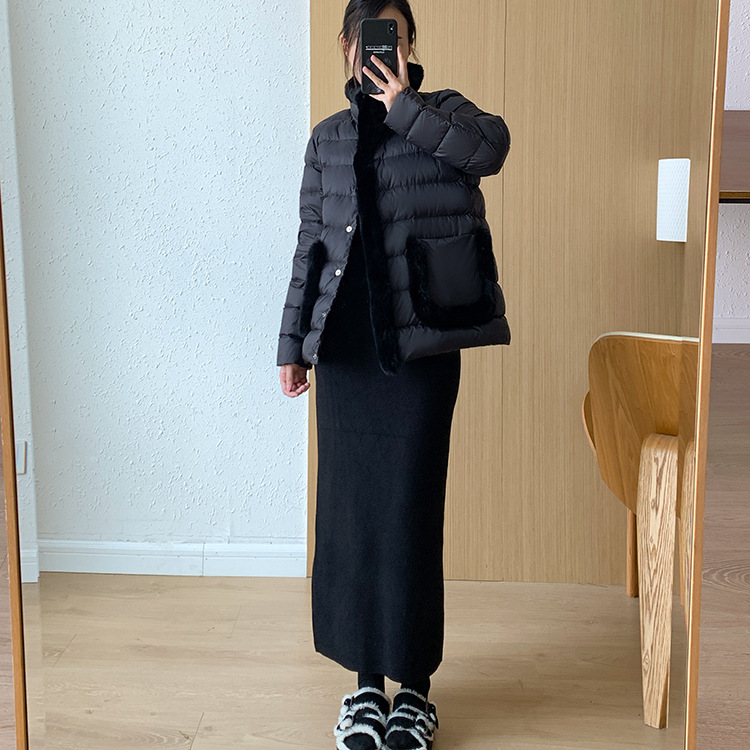 Women's Clothing Seto fur splicing short high end down jacket for women light and thin style atmospheric and elegant new Chinese style new winter_ipsvogv.com