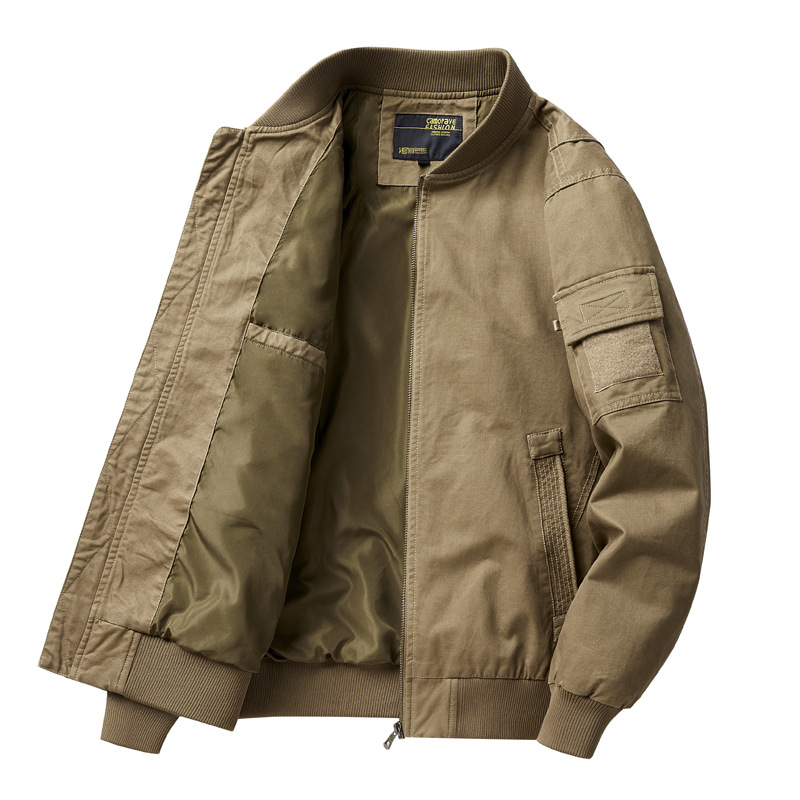 New Spring Men's Americana Retro Workwear Jacket, Pure Cotton Loose American Casual Jacket