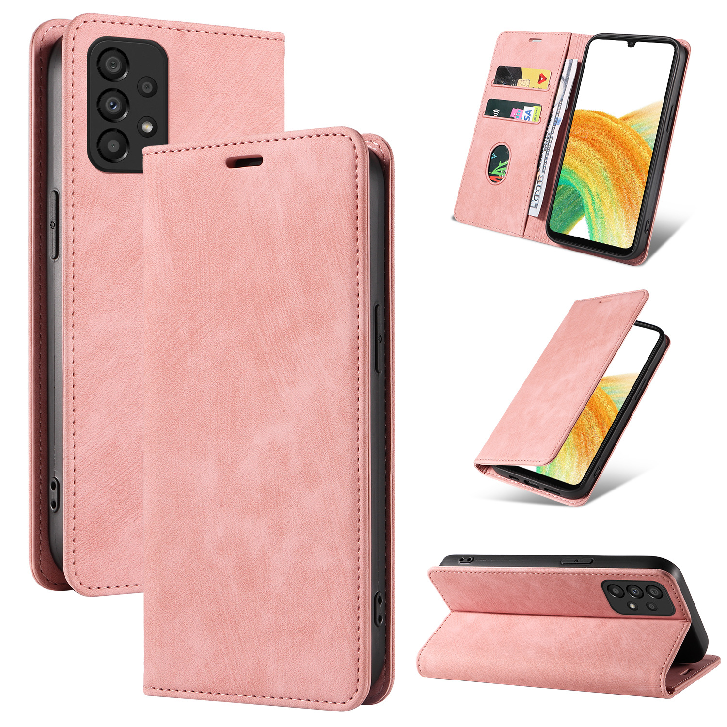 适用三星A33手机壳A14翻盖皮套A13 5G磁吸A23新款保护套A12翻盖