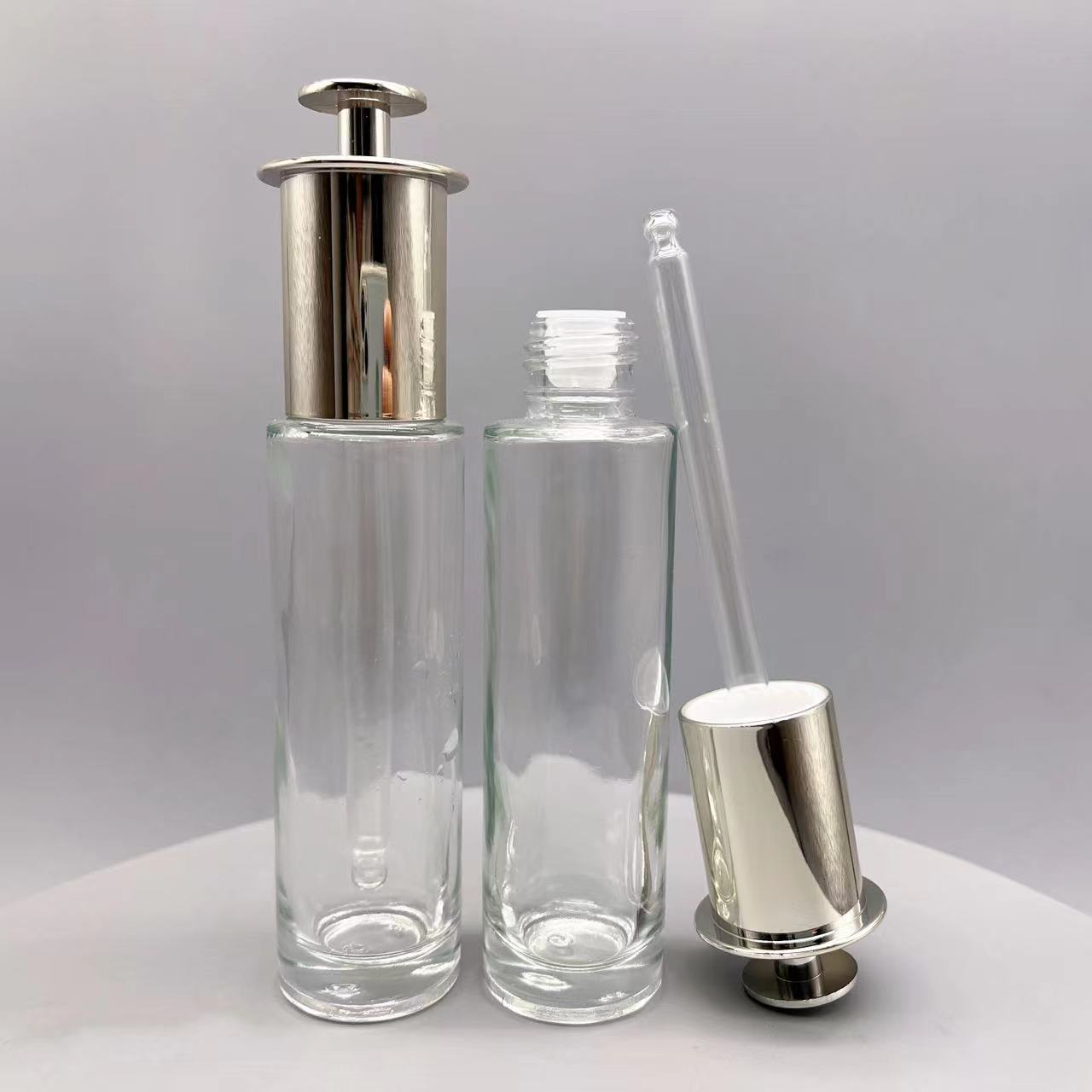 En stock 30ml esencia botella de fondo grueso líquido antena botella cuentagotas/esencia se desvanecen líneas finas ácido hialurónico tubo de aguja pequeña