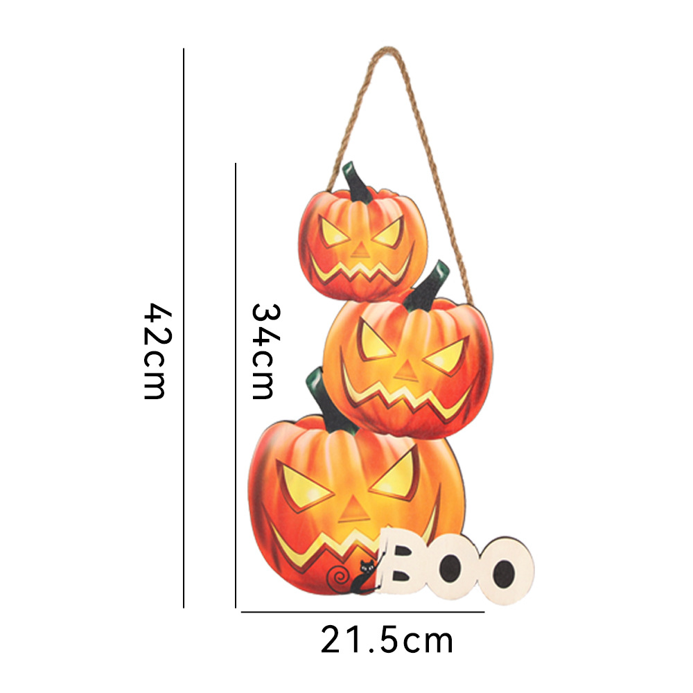 Nuevo cartel de puerta de madera para Halloween 2026, decoración colgante de calabaza fantasma para fiestas y festivales de fantasmas image 7