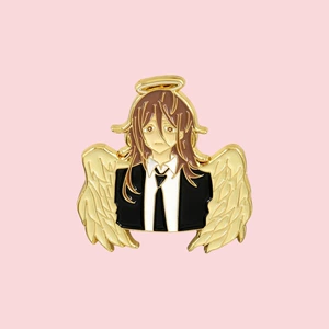 Chainsaw Man Angel Demon Enamel Brooch Denji Power Fan Art Metal Badge Anime Backpack Decoration Pin