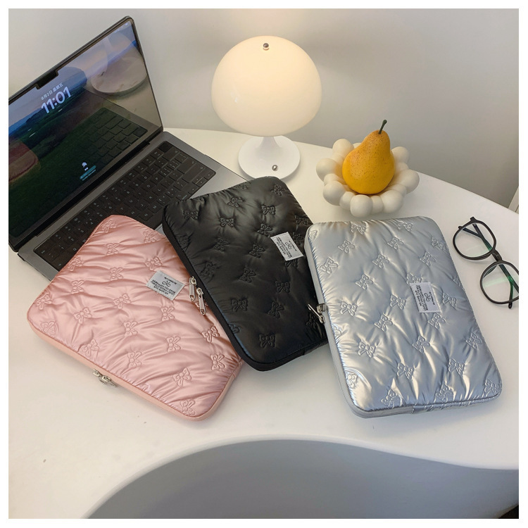 Cross-border Korean-style Butterfly Embroidery Knot Tablet Inner Bag Storage Bag 13-inch 15-inch Notebook Protective Cover