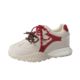 Thick-soled small size height-increasing sports shoes women's 2024 spring and autumn new genuine leather mandarin duck double lace-up forrest shoes