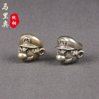 纯铜超级玛丽马里奥伞绳坠户外刀坠挂件手工配饰个性隔珠吊坠串珠