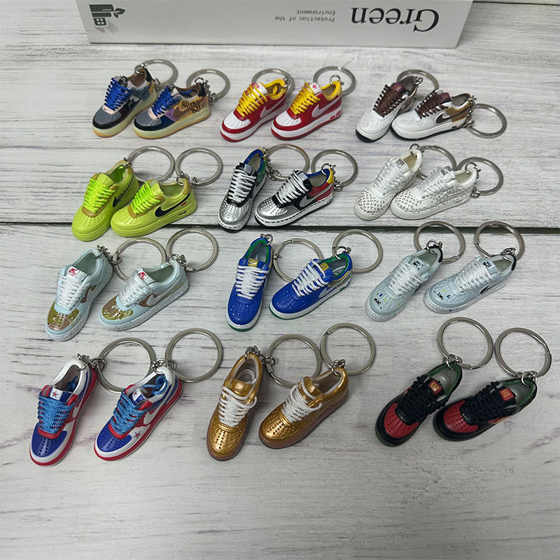 AJ 신발 금형 키 체인 공군 AF1 미니 3D 농구 신발 트렌드 깜짝 블라인드 박스 백 펜던트 장식품