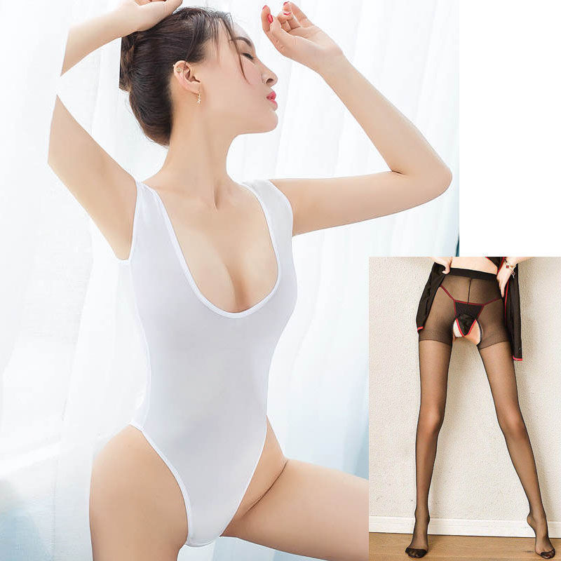 Traje de ropa interior sexy de agua muerta Super transparente ropa de pelo medias SM sexy mono abierto caliente