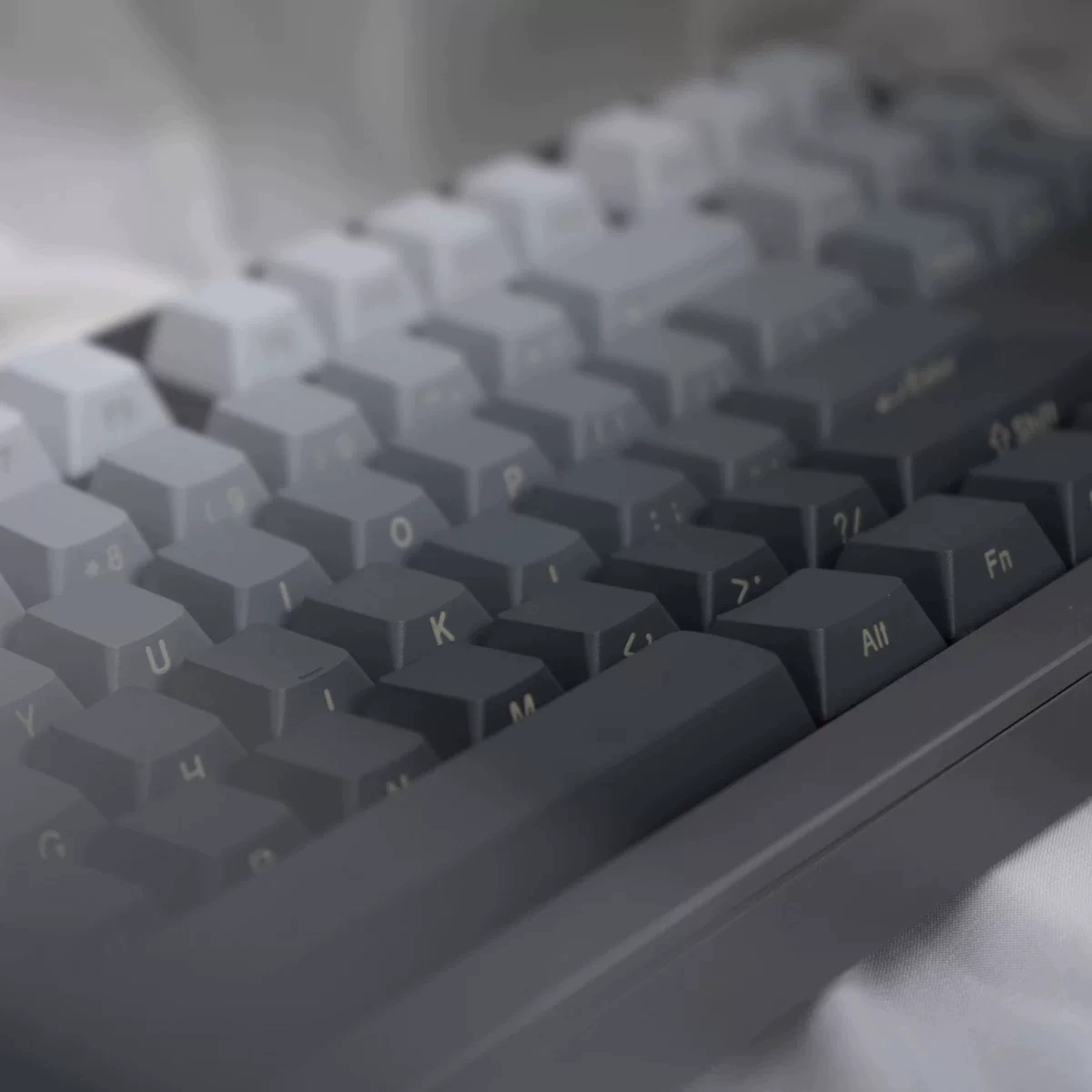 PBT Side-Engraved Light-Transmitting Keycap Set, 131 Keys, Six-Color Gradient Dye