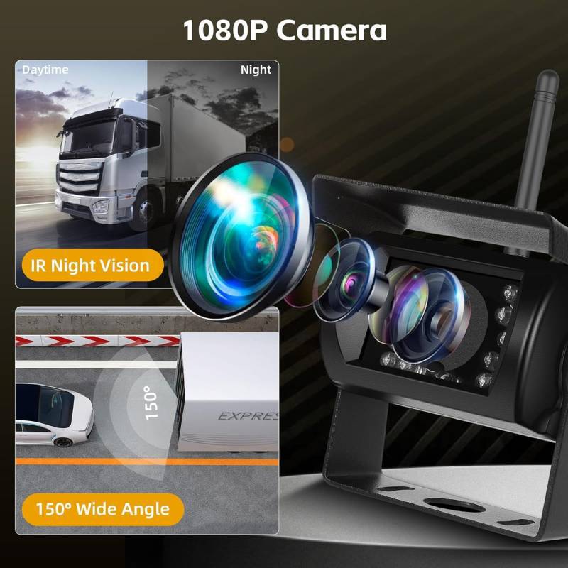 7inch Wireless Vehicle Monitoring Digital Signal Stable Long-Distance Ahd1080P Reversing Image