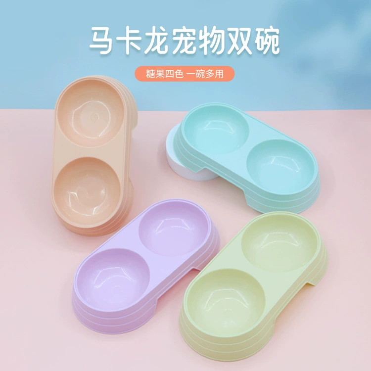 Домашнее Животное Двойная Чаша Оптовая Кошка Чаша Любимчика Двойная Чаша Кошка Бассейн Макаруны Конфеты Цвет Питомца Бассейн Мака Домашнее Животное Чаша