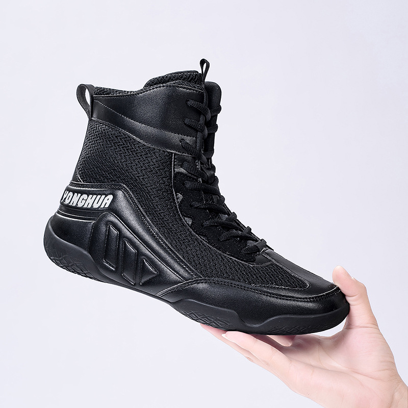 New large-size cross-border comprehensive training shoes, boxing and wrestling shoes for men, professional mid-top weightlifting shoes for combat competitions