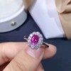 Platinum fuchsia wedding ring