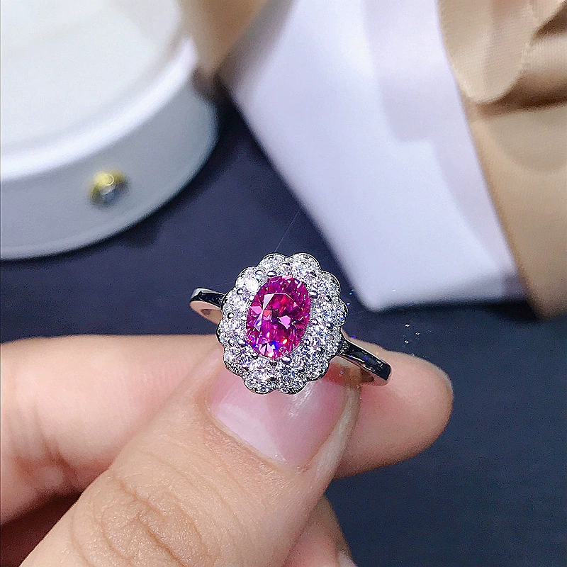 Кольцо женское с бриллиантом Fan Mosang 925 серебро с инкрустациями 1 карат Fan Mosan Diamond ГРА сертификат Black Card Limin