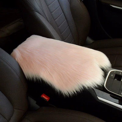 Box Cover Car Central Control Imitation: Armrest box - long-hair-light-pink-free-shape
