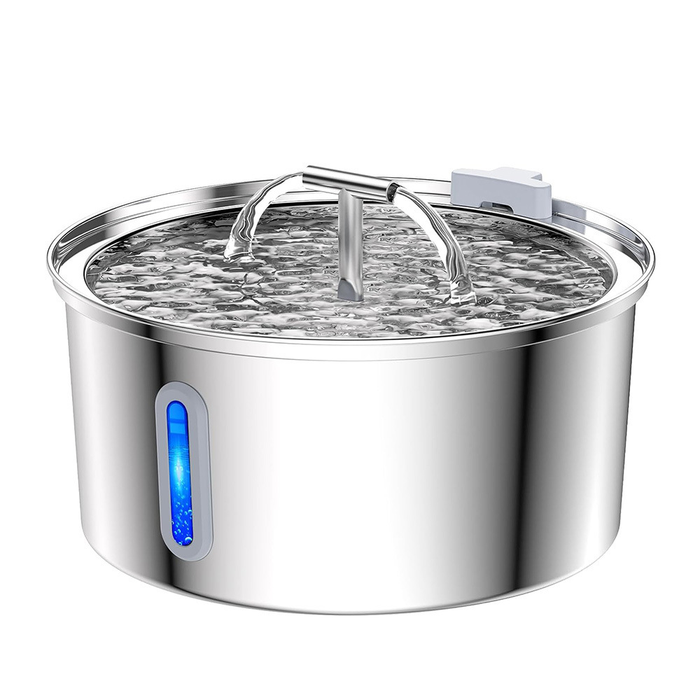 Explosiones transfronterizas 3.2L bebedor de acero inoxidable para mascotas alimentador automático para gatos bebedor de mascotas para perros y gatos tazón