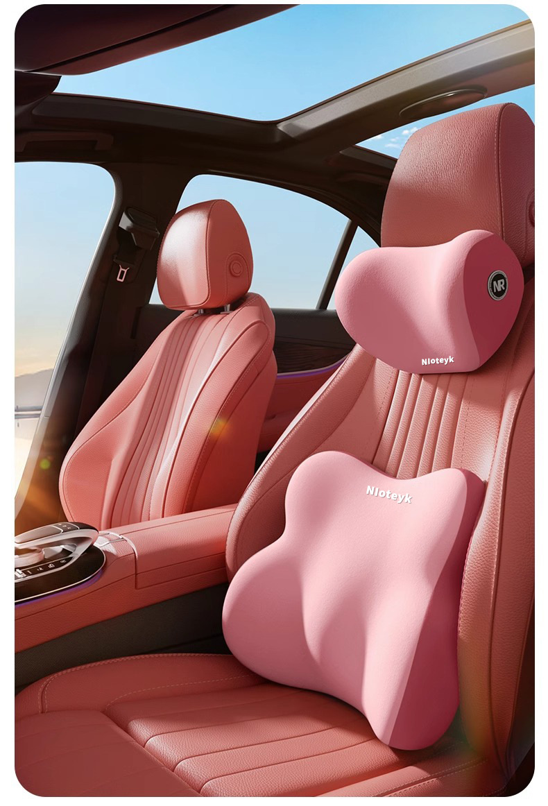 Cross-Border Car Headrest and Lumbar Support Cushion for Drivers, Long Sitting Protection, Lumbar Support Cushion for Car Use, Driving Lumbar Support Gadget