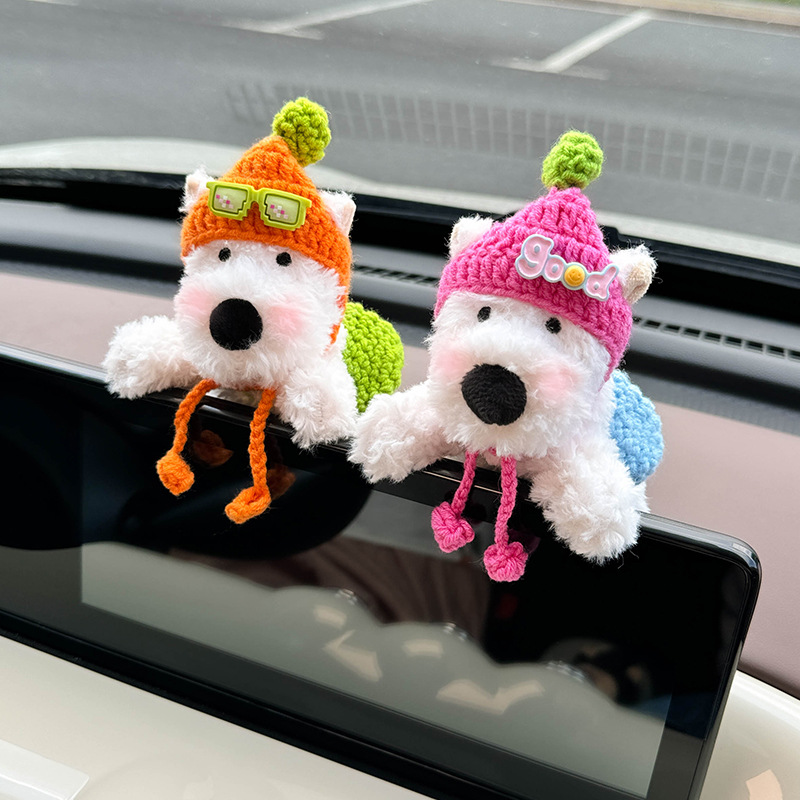 2024 nueva decoración de coche de West Highland, pantalla de coche, decoración de coche, pantalla de control central, muñeca, cachorro lindo