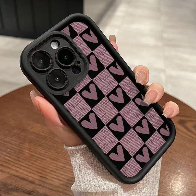 Apple 16Promax 携帯電話ケースに適したチェック柄のラブハート Sky Eye Step Case iPhone15/14/13 ヨーロッパとアメリカ 12|undefined